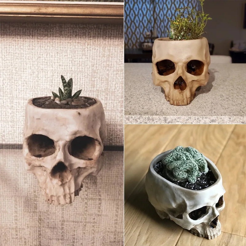 Handmade Skull Flowerpot