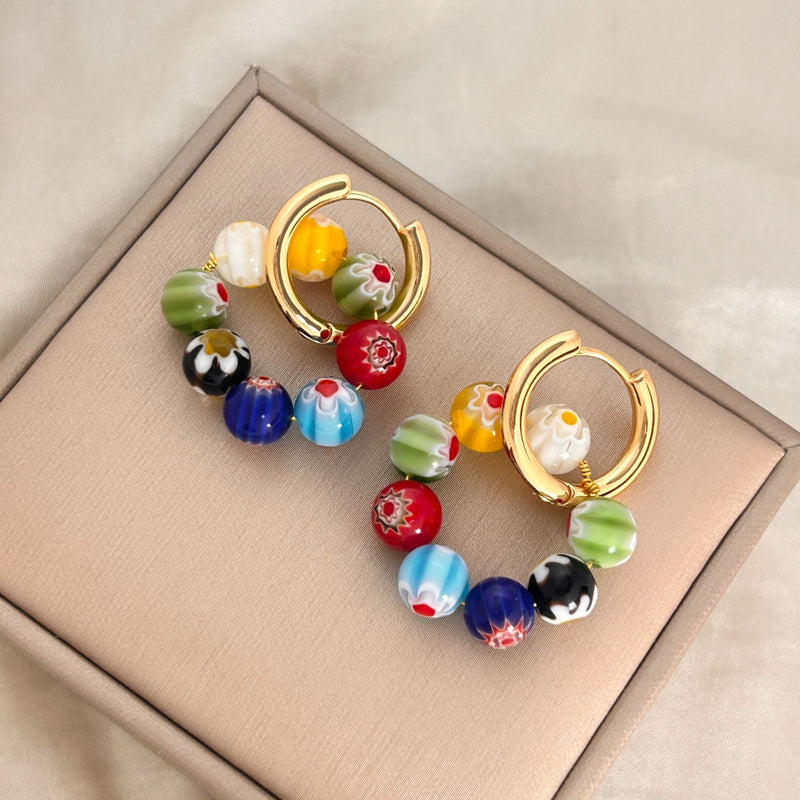 Bohemian Colorful Lucite Beads Earrings