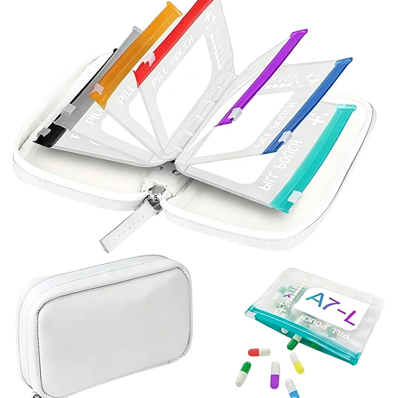 Premium Waterproof PU Travel Pill Organizer Set