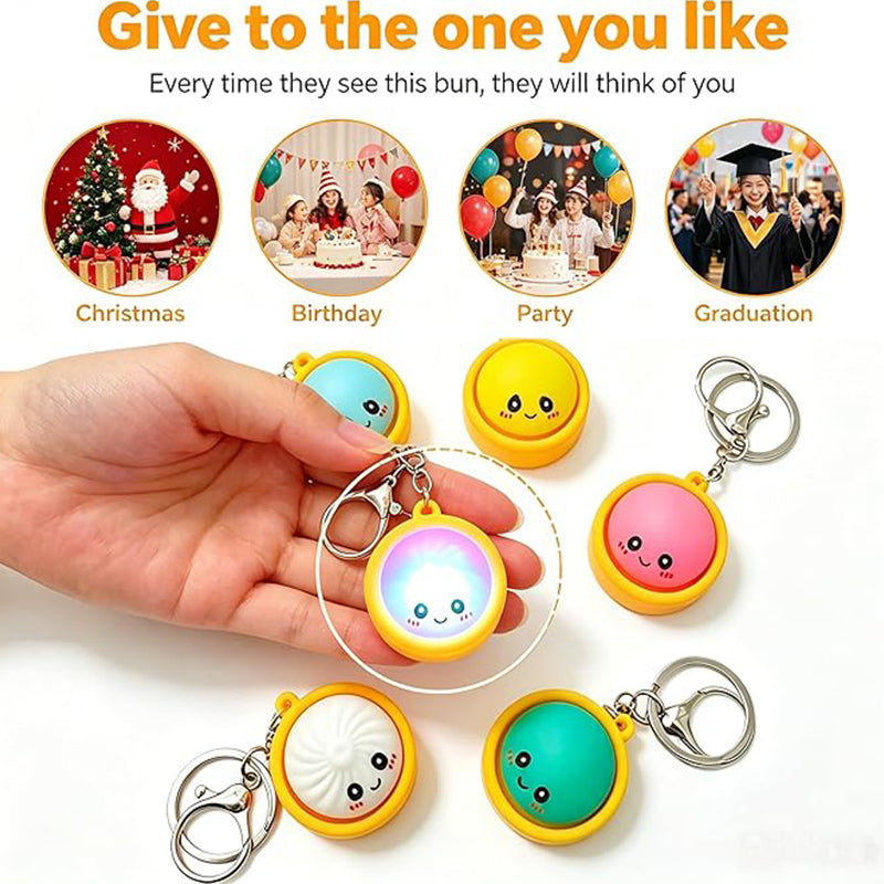 Light-Up Squeezable Steamed Bun Keychain