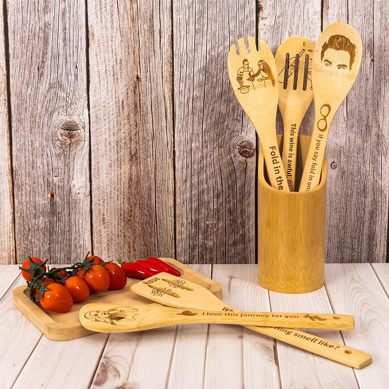 Carved Bamboo Kitchenware Set