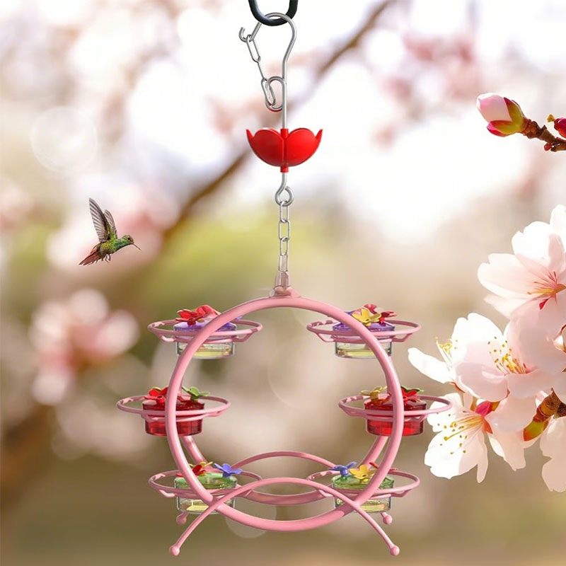 Metal Hanging Hummingbird Feeder