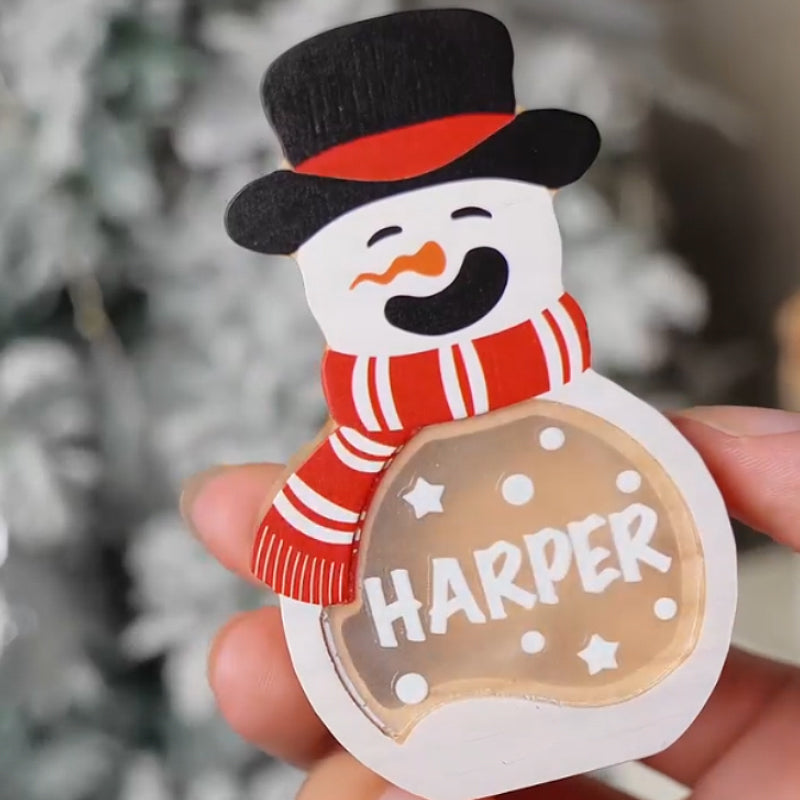 Personalized Snowman Wooden Decoration