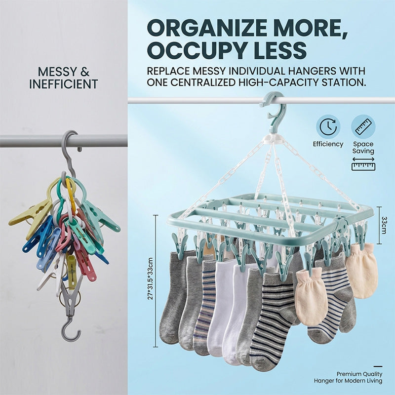 Windproof 32-Clip Drying Rack