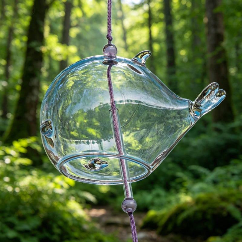 Whimsical Glass Doodle Wind Chimes Outdoor Decor