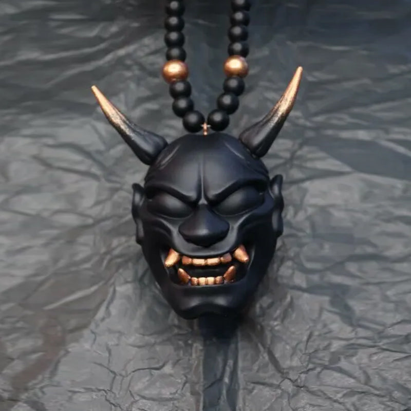 Japanese Oni Mask Car Rear View Mirror Ornament