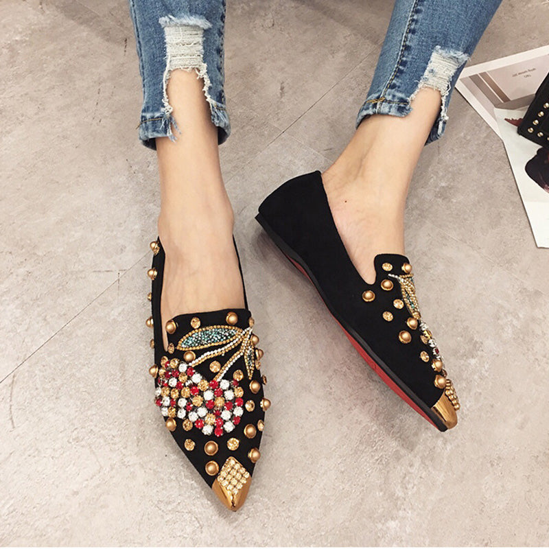 Cherry Rhinestone Stud Shoes