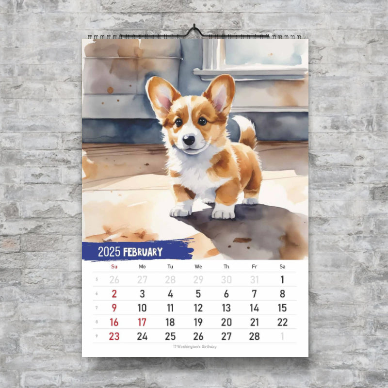 2025 Corgi Monthly Square Wall Calendar