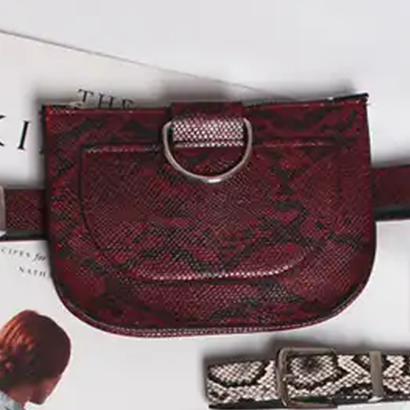 Snake Print Half Round Waist Bag