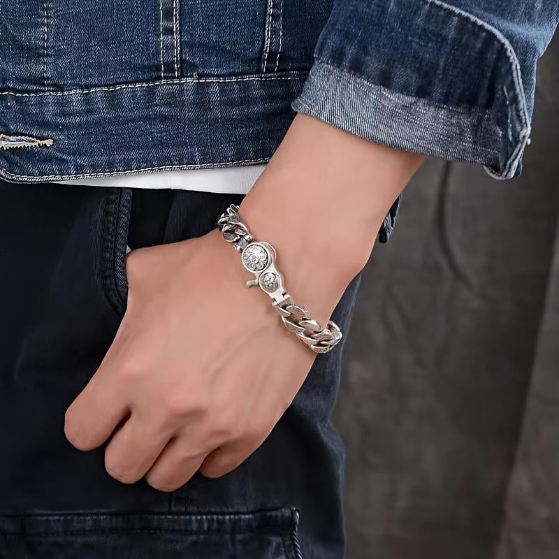 Vintage Rotatable Wide-Band Bracelet
