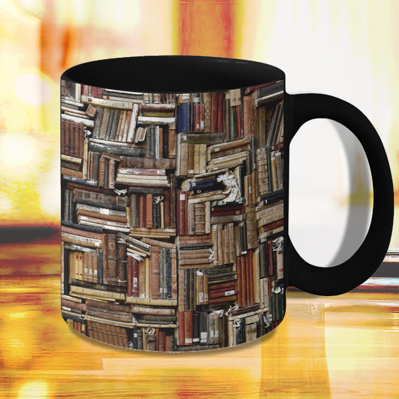 Bookshelf Cat Mug