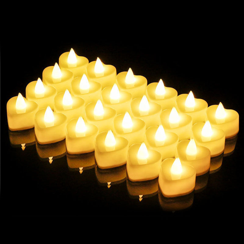 24pcs LED Heart-shaped Electronic Candle Light