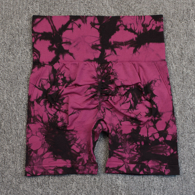 Professional Tie Dye Seamless Yoga Shorts