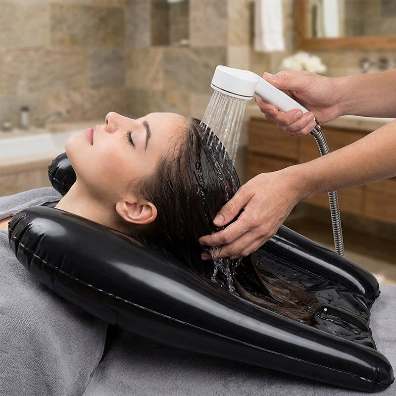 Inflatable shampoo basin