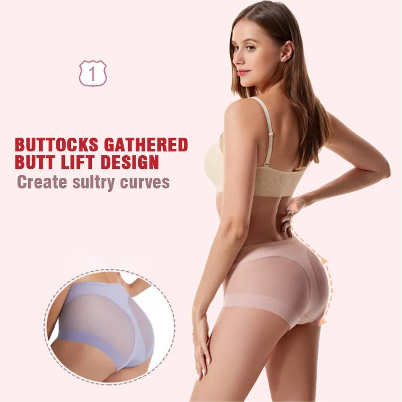 High Waist Ice Silk Seamless Shaping Briefs