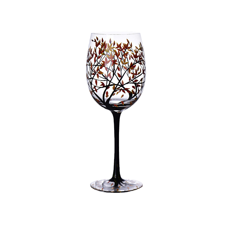 Four Seasons Tree Wine Glasses - Hand Painted Art