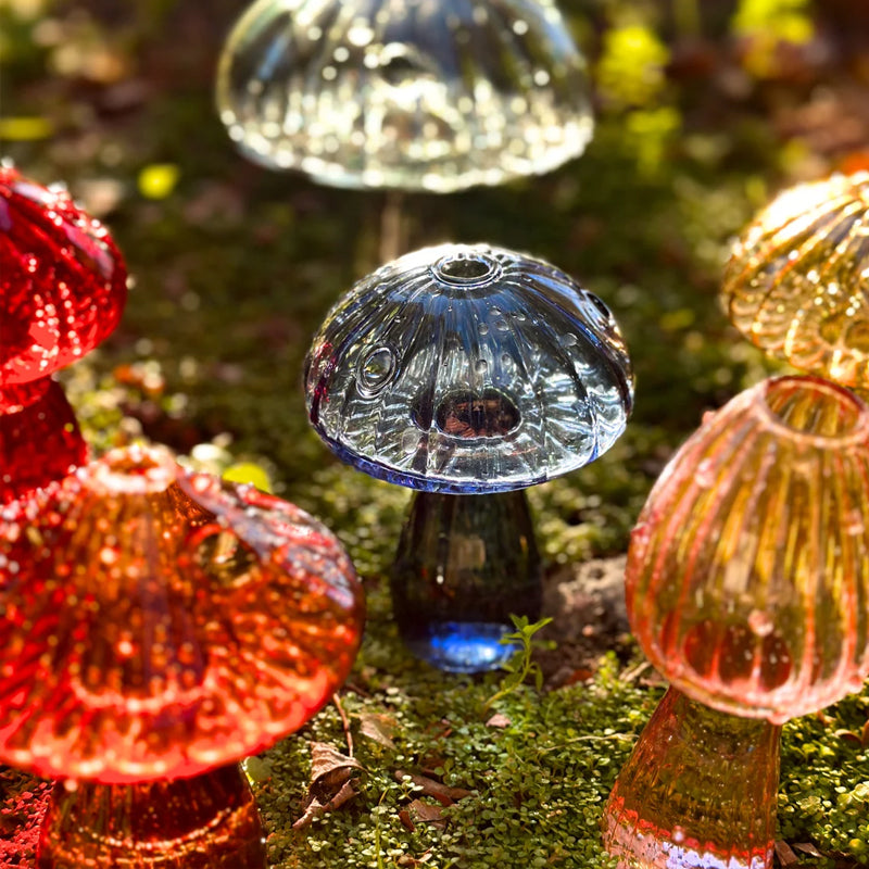 Handmade Glass Mushroom Bud Vase