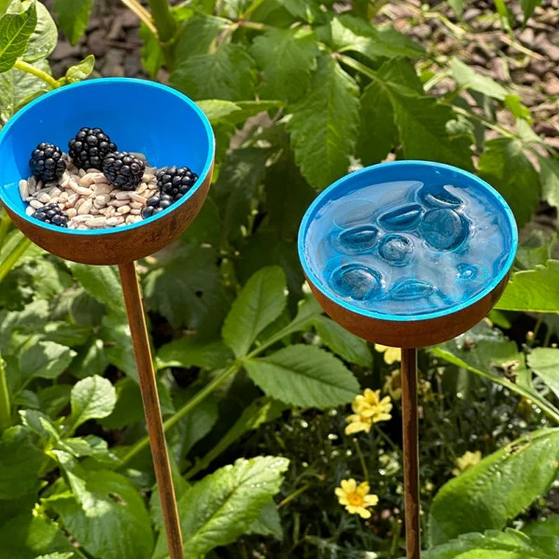 Rusty Rain Catchers Bird Feeder