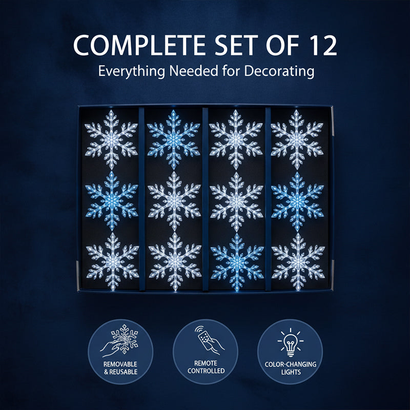 LED Snowflake Glow Wall Decor Set