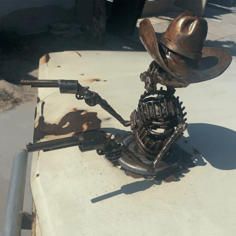 Cowboy Skull Gunslinger Hood Ornament