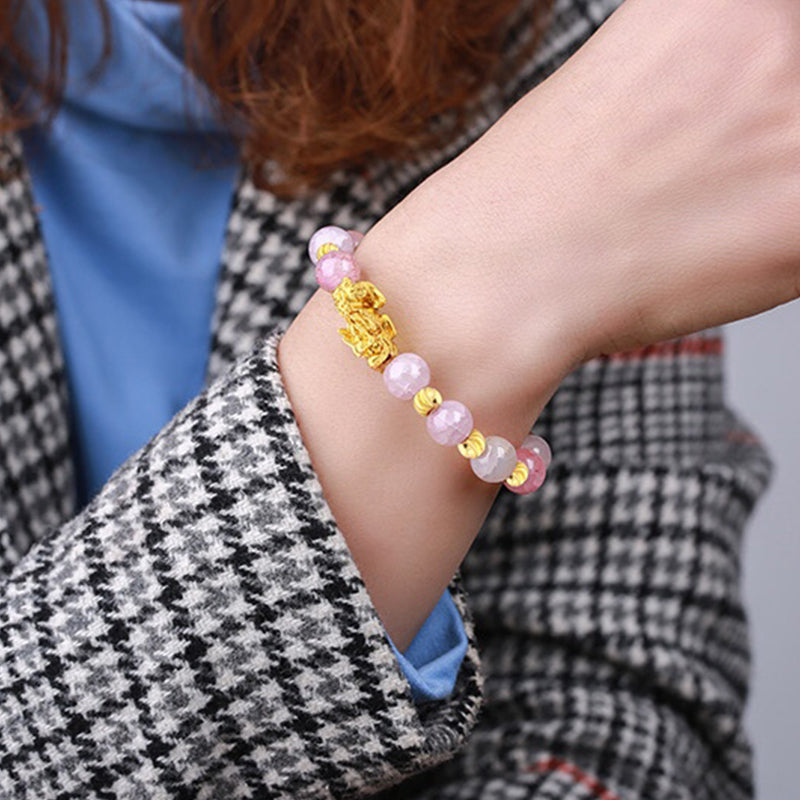 3D Hard Gold 99 Obsidian Sand Gold Pixiu Bracelet