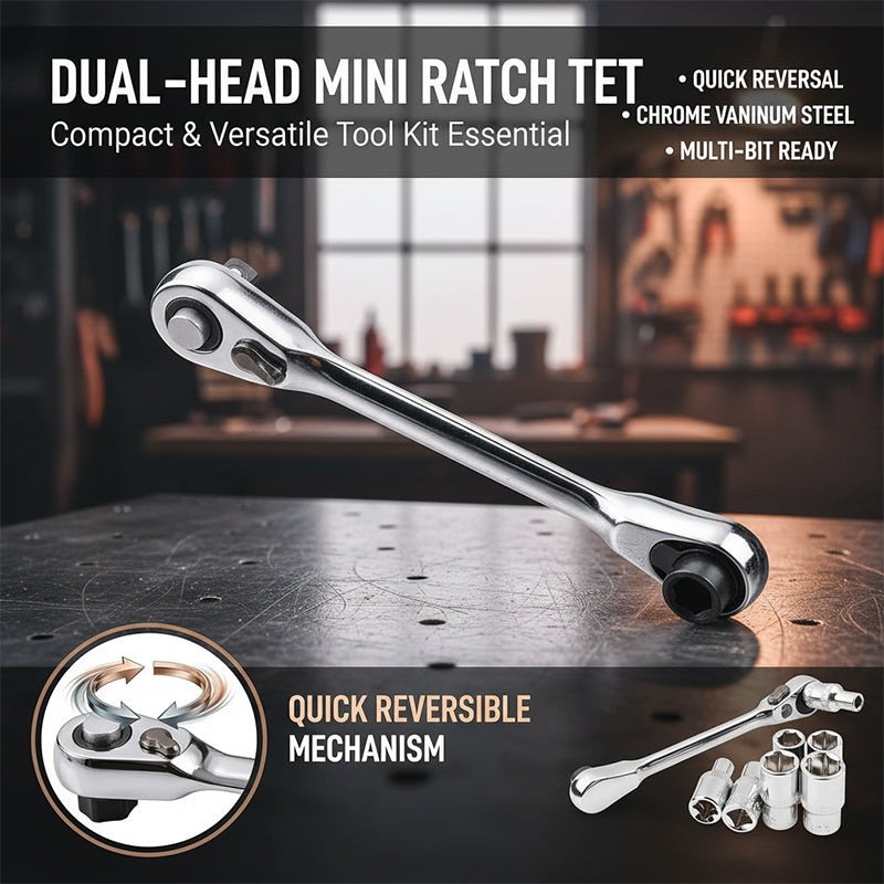 Double-ended mini ratchet wrench