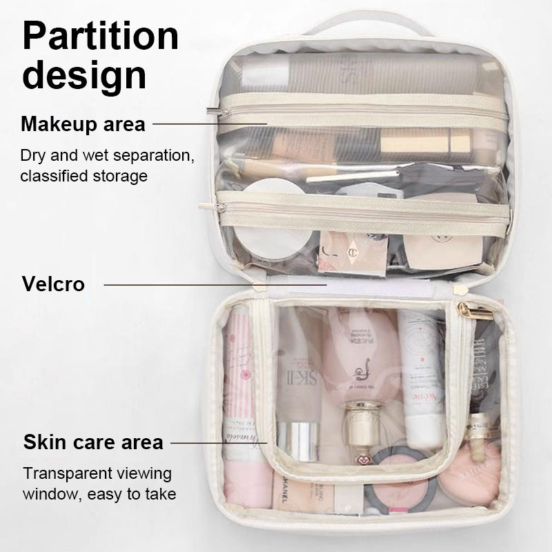 Multi-Compartment Toiletry Cosmetics Bag