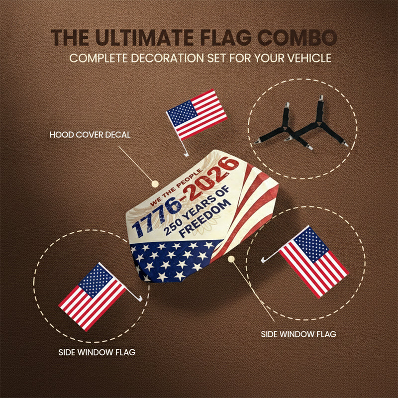 American Patriot Car Flag & Hood Cover Set