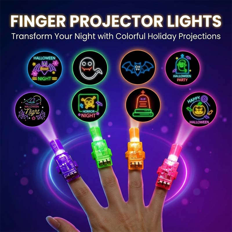 Halloween pattern finger projector lights