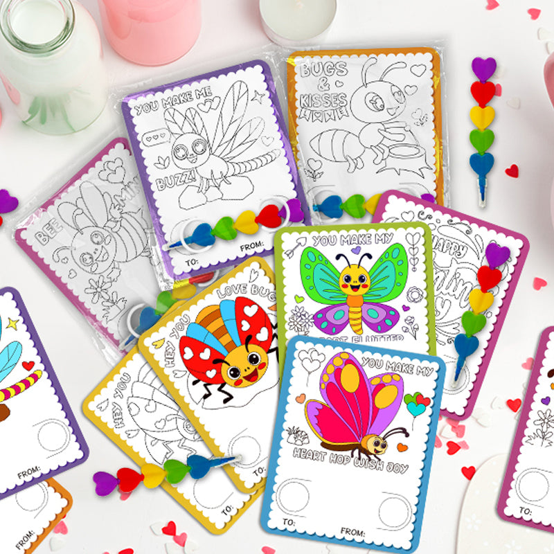 DIY Valentine’s Day Coloring Card Set