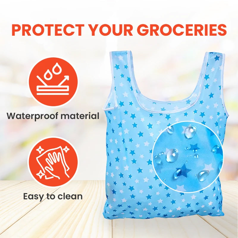 Foldable Reusable Grocery Bag With Keychain