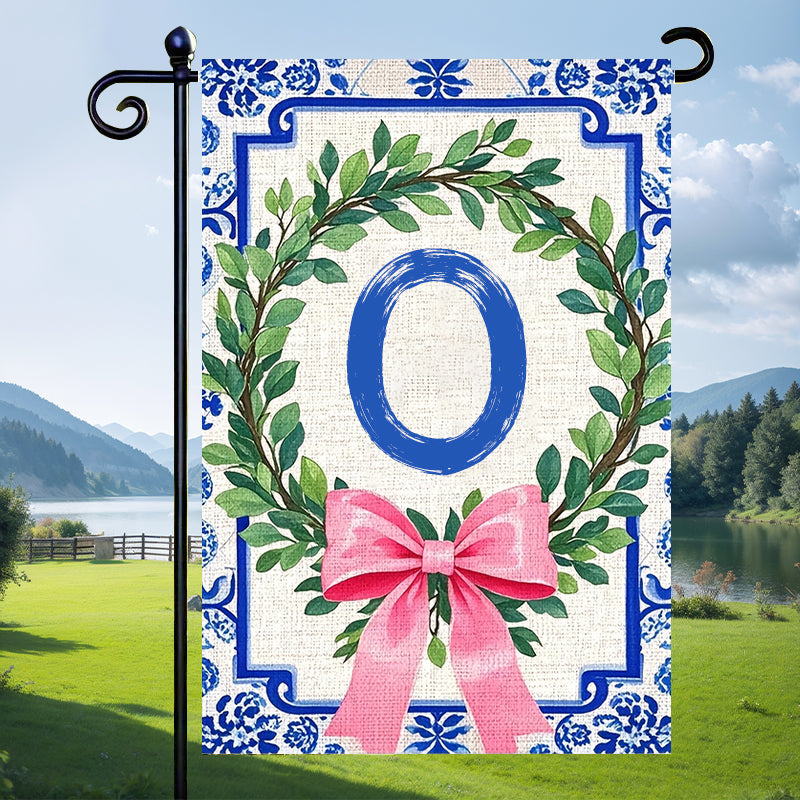 Letter Floral Garden Flag