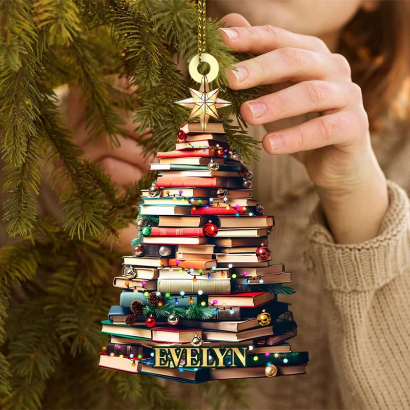 Christmas tree book pendant