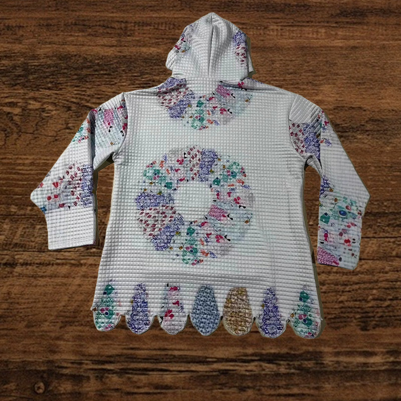 Women's Fashion Waffle print hoodie
