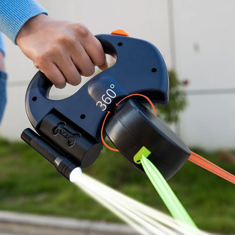 Pet automatic double leash