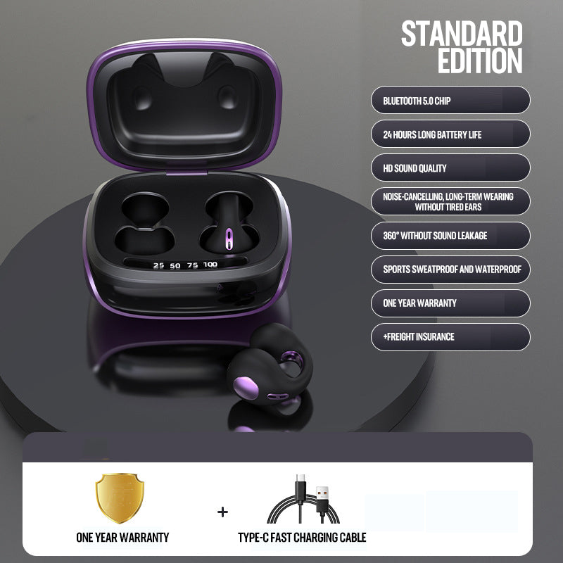 Bone Conduction Clip-Ear Bluetooth Headphones