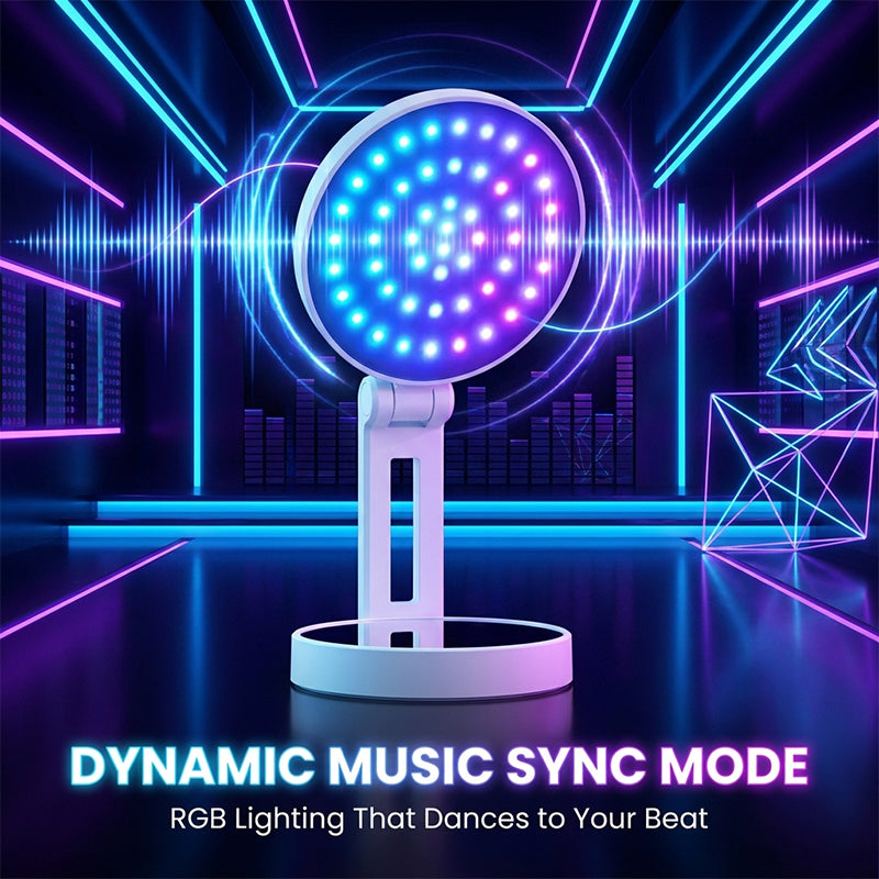 Magnetic RGB Selfie Ring Light with Mirror