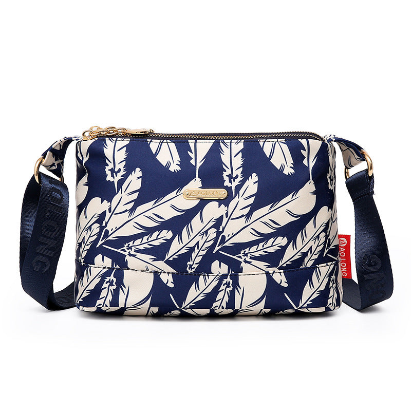 Women's Multi-Pocket Printed Crossbody Bag