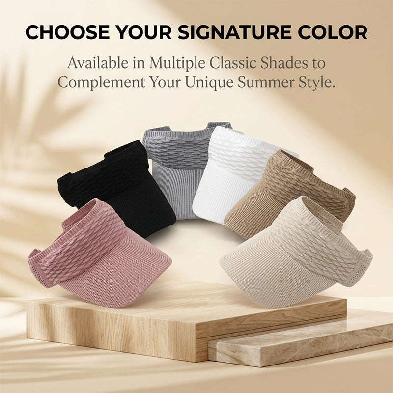 Women's Wide Brim Open-Top Sun Visor Hat