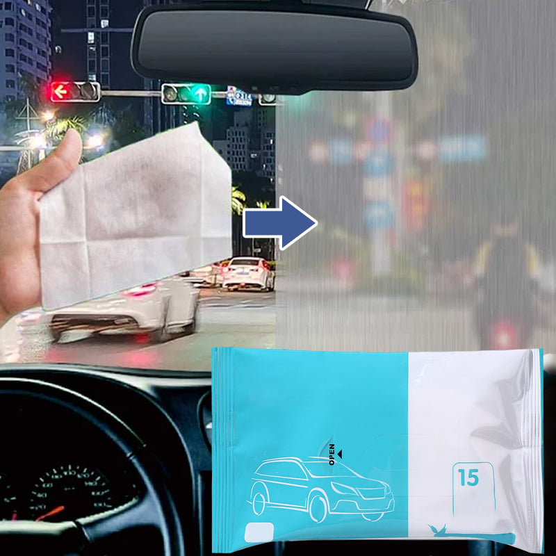 Wipes for removing oil films on car glass