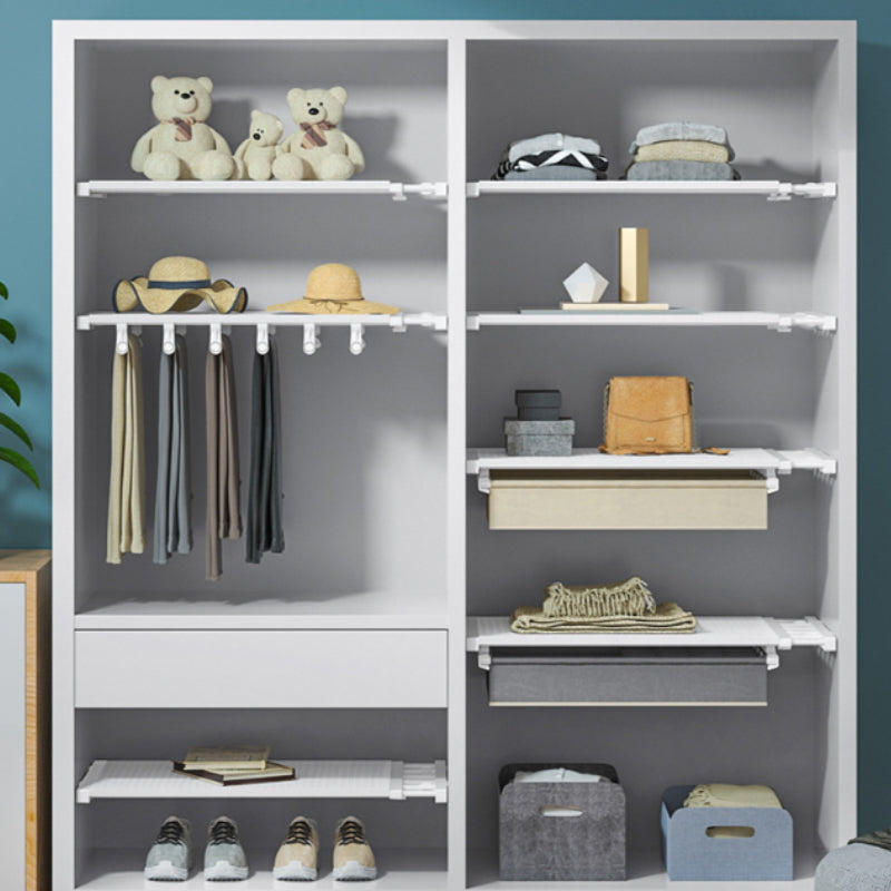 Expandable cabinet clamping shelving storage rack