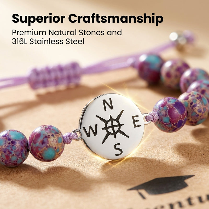 Inspirational compass bracelet graduation gift