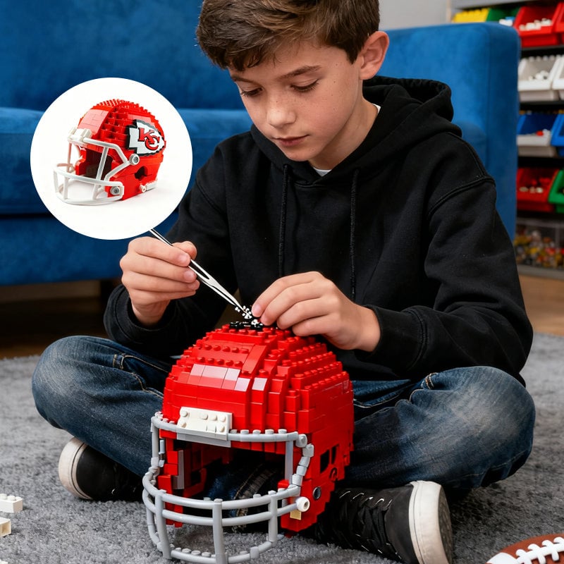 NFL Construction Helmet Building Blocks