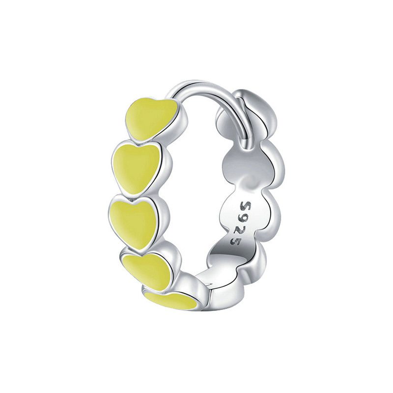 Heart Cascade Girls Huggie Hoops