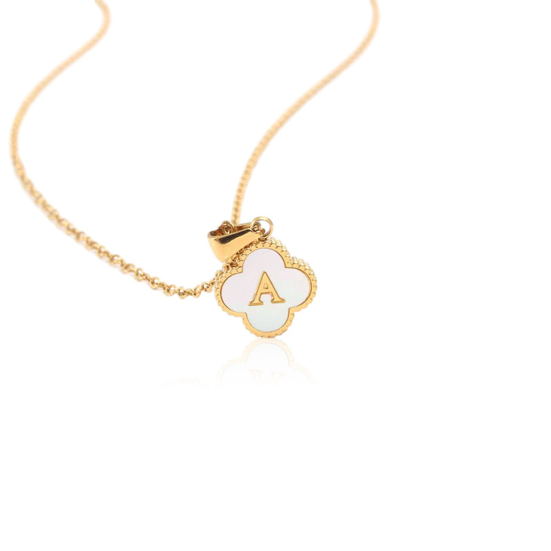 Four Leaf Clover Monogram Necklace
