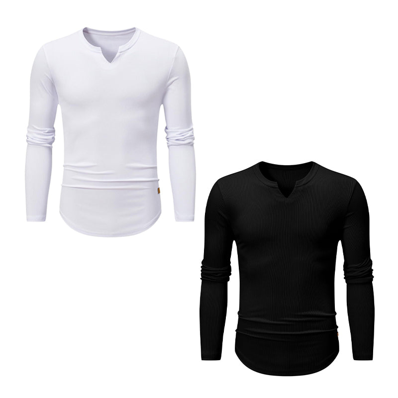 Men's Slim Fit V-Neck Longline Muscle Shirt
