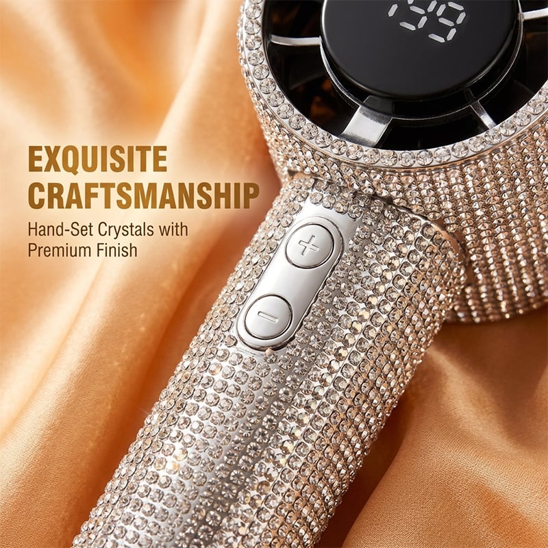 Diamond Edition Digital Display Handheld Fan