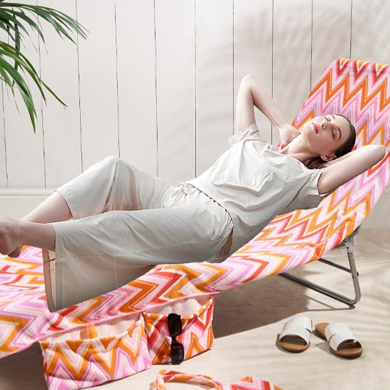 Beach lounge chair cover
