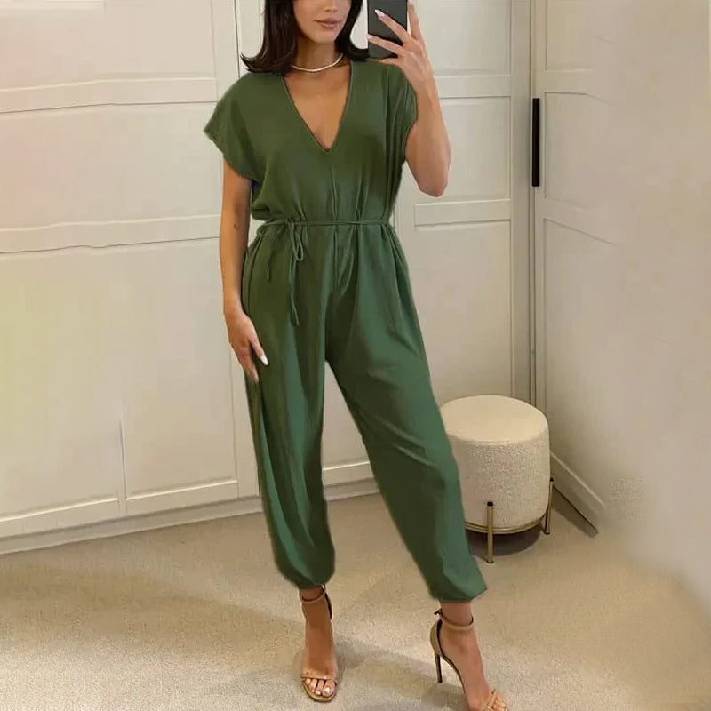 HAREM BELTED JUMPSUIT