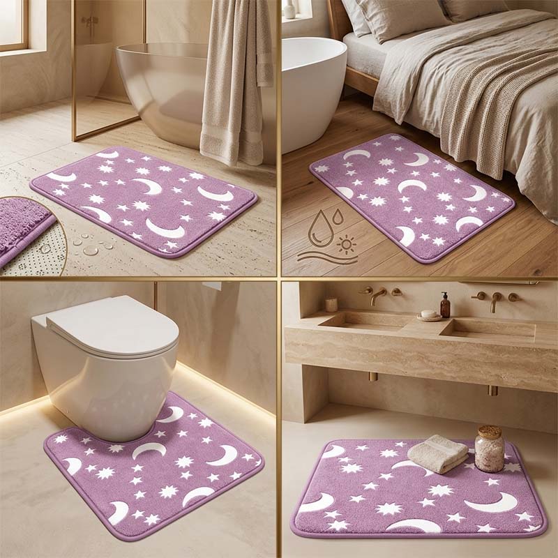 Glow-in-the-dark coral fleece floor mat